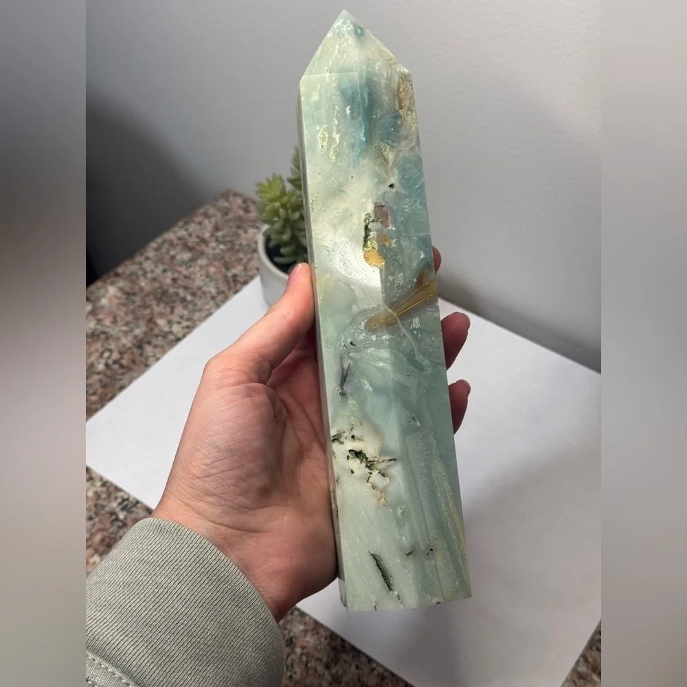 Huge Blue Caribbean Calcite Tower